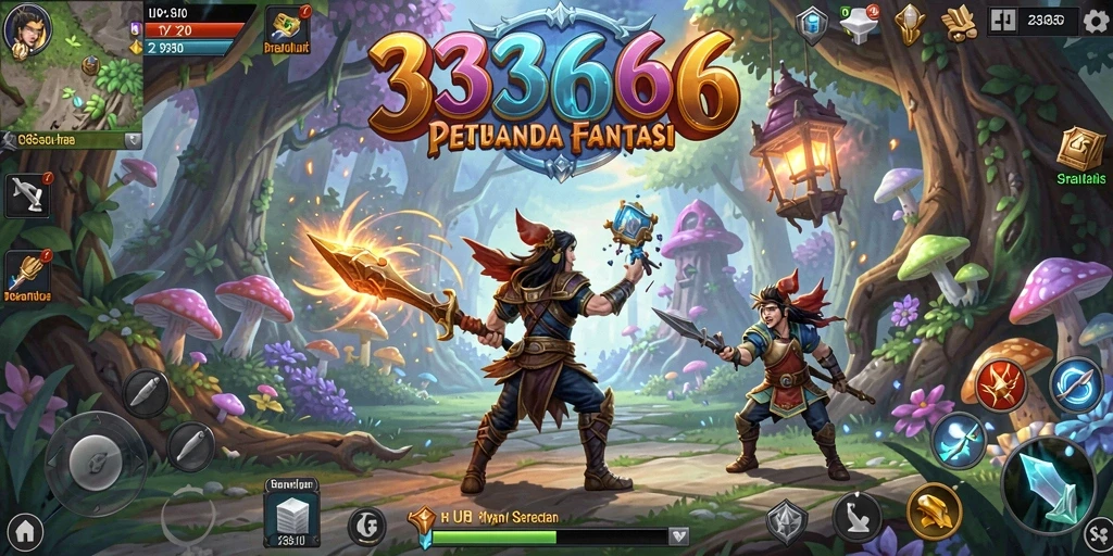Tampilan gameplay petualangan yang memukau dalam 333666.