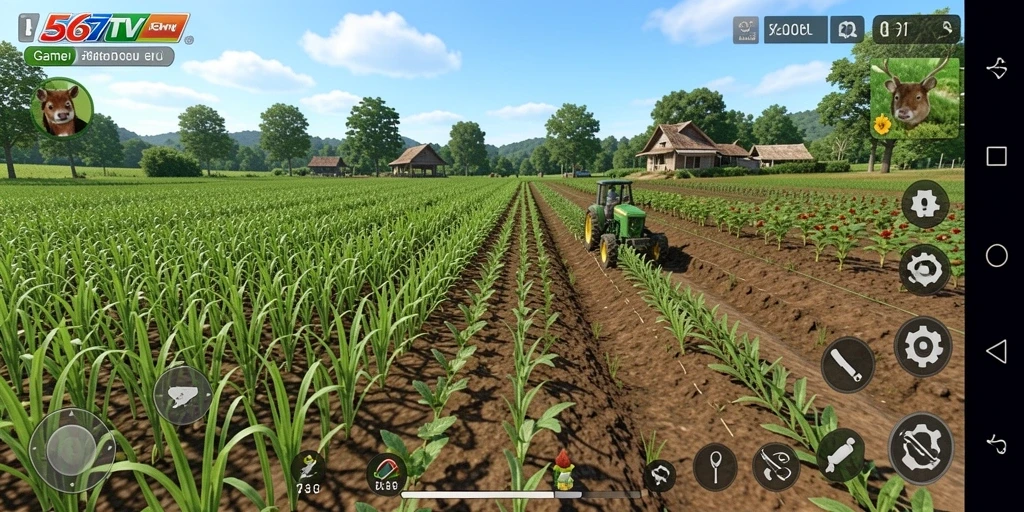 Tampilan gameplay seru 567TV dengan aktivitas bertani yang menarik.