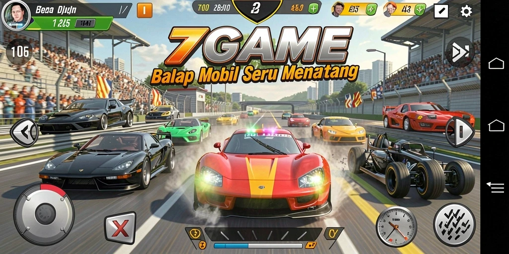 Screenshot gameplay balap seru di 7GAME.