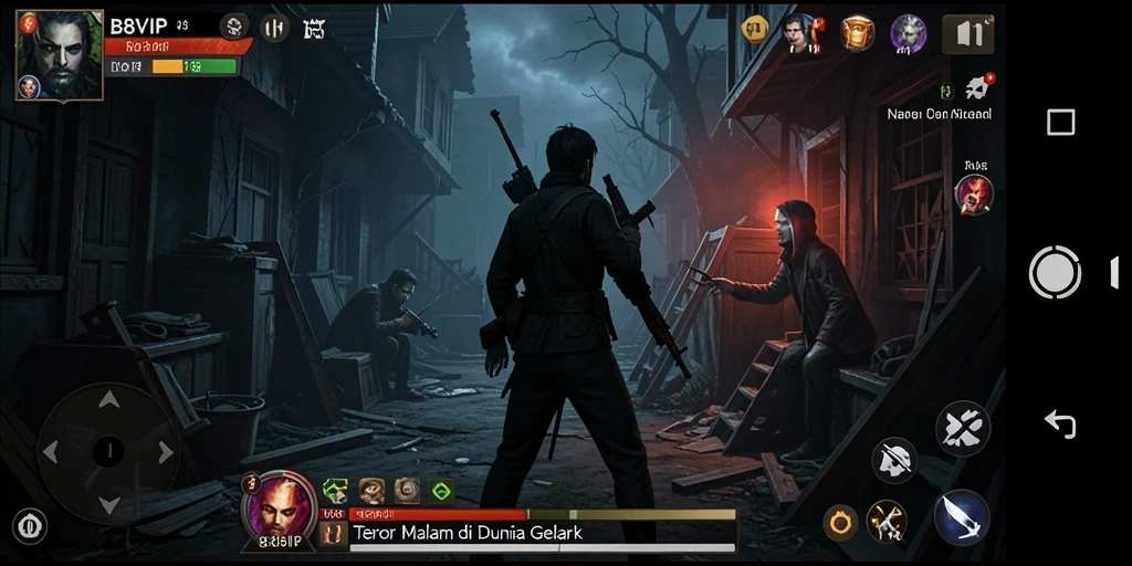 Tampilan gameplay B8VIP yang menegangkan dan misterius.