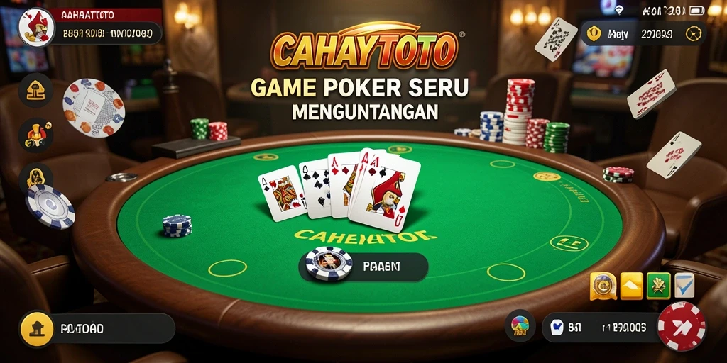 Tampilan gameplay seru dalam CAHAYATOTO yang menampilkan Poker.