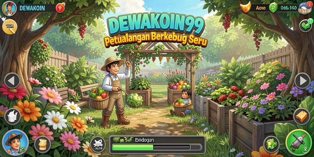 Gameplay seru DEWAKOIN99 dengan berbagai aktivitas berkebun.