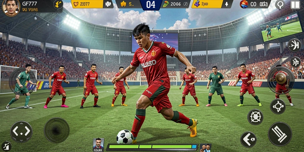 Tangkapan layar GF777 menunjukkan aksi seru dalam permainan olahraga.
