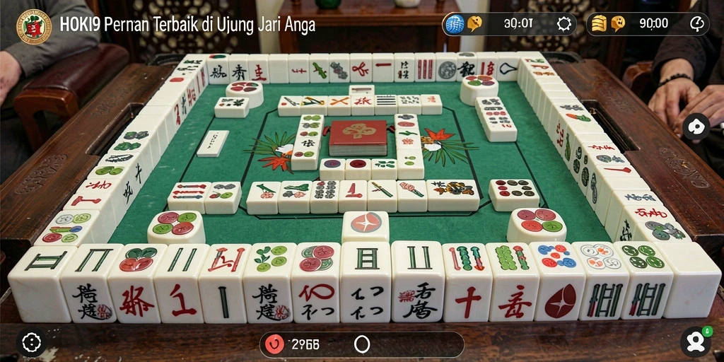 Tampilan gameplay HOKI9 yang menampilkan keseruan permainan Mahjong.