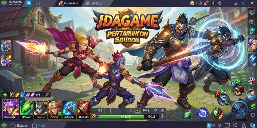 Tampilan gameplay seru dari IDAGAME MOBA yang menegangkan.