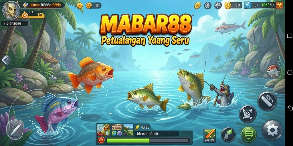 Screenshot gameplay MABAR88 yang menampilkan aksi memancing yang menarik.