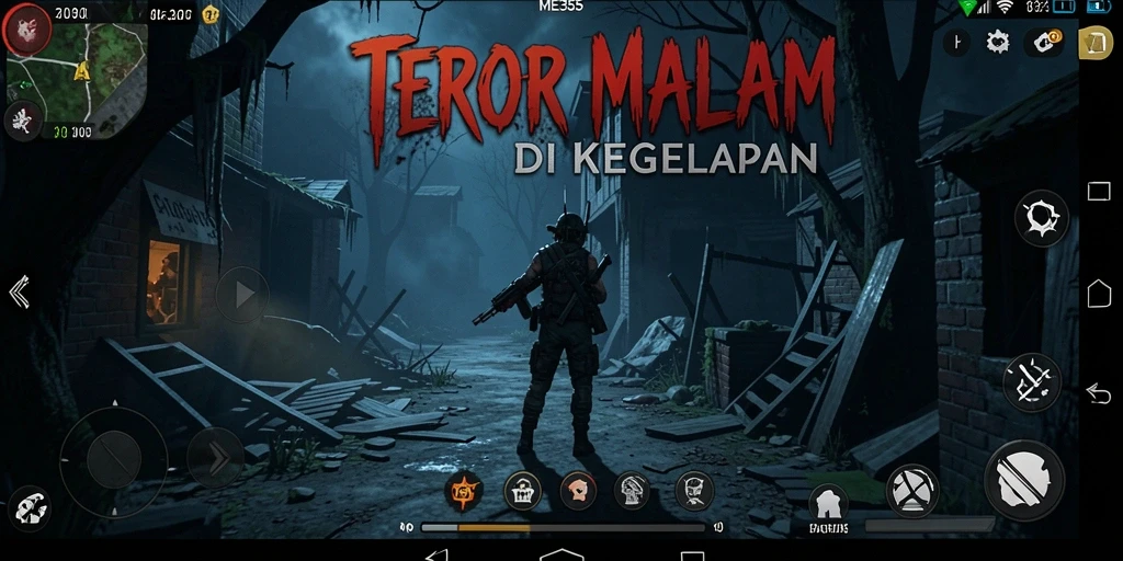 Screenshot utama ME355 menampilkan suasana mencekam dan gameplay yang menegangkan.