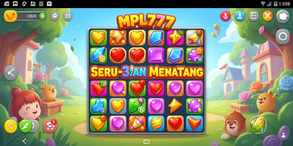 Tampilan screenshot MPL777 yang menunjukkan momen seru gameplay Match-3.