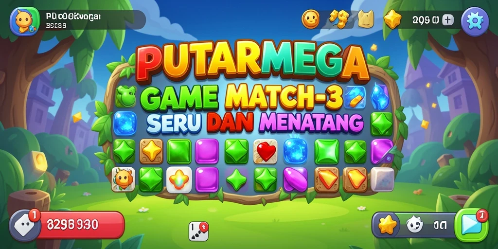 Tangkapan layar gameplay PUTARMEGA dengan kombinasi warna cerah.