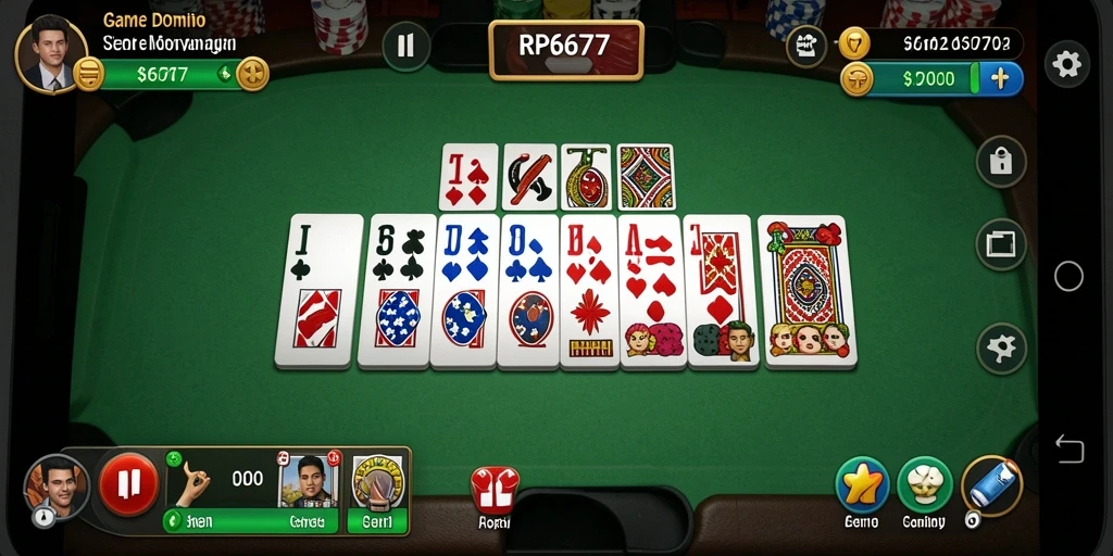 Screenshot gameplay RP6677 menunjukkan keseruan bermain Domino.