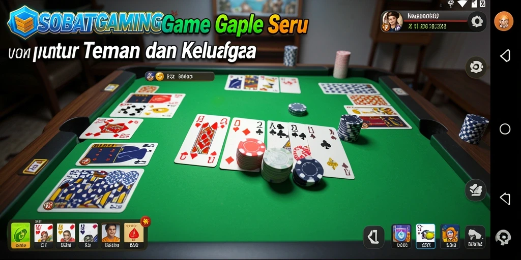 Tampilan layar permainan Gaple yang seru dan interaktif.