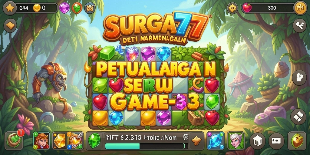Screenshot menunjukkan gameplay Match-3 yang seru dan menantang.