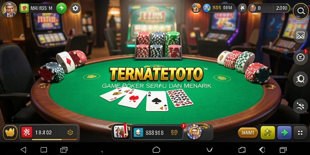 Tangkapan layar utama TERNATETOTO menampilkan gameplay Poker yang intens dan menarik.