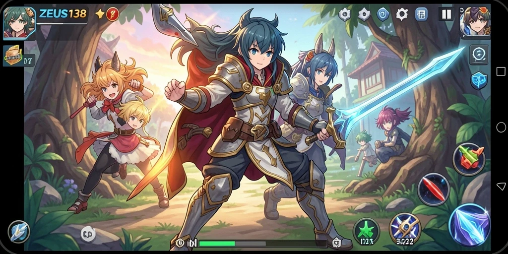 Gameplay ZEUS138 yang penuh warna dan karakter anime yang menarik.
